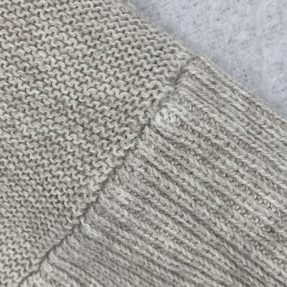 EILEEN FISHER Sweater XL Organic Cotton Deep V-Neck Tunic Dolman Sleeve Beige - Picture 6 of 11